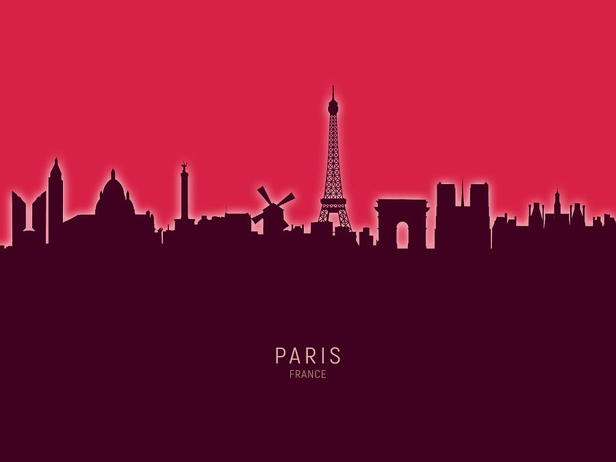 Paris France Skyline #47 Digital Art by Michael Tompsett