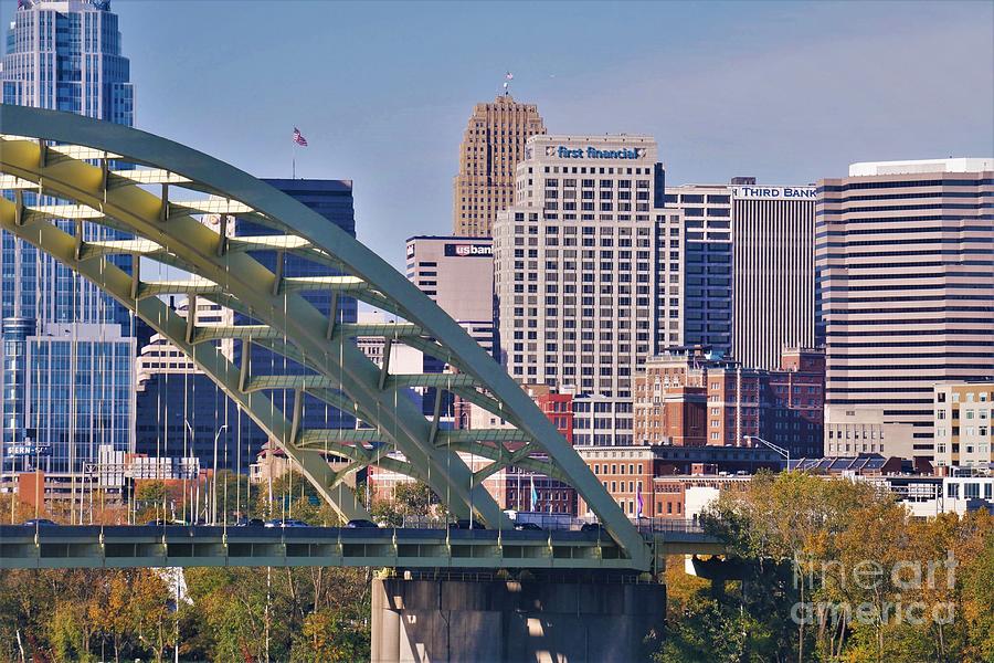 Cincinnati Photograph - 471 Bridge Over Ohio River - Cincy Newport Series by Lee Antle