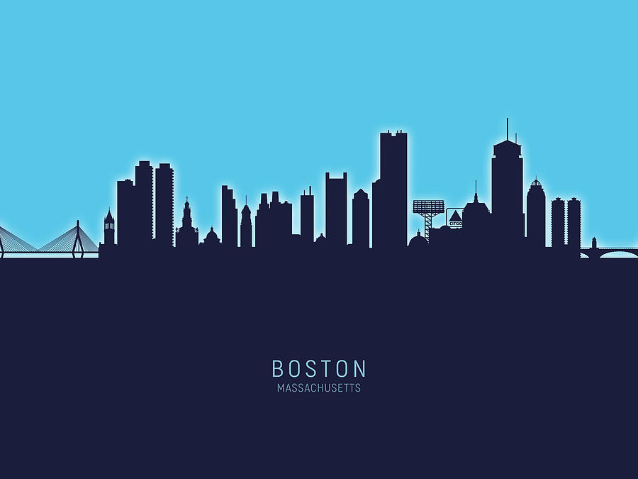 Boston Massachusetts Skyline #48 Digital Art by Michael Tompsett