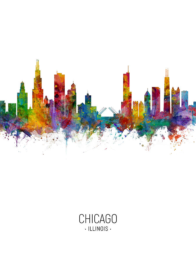 Chicago Illinois Skyline #48 Digital Art by Michael Tompsett