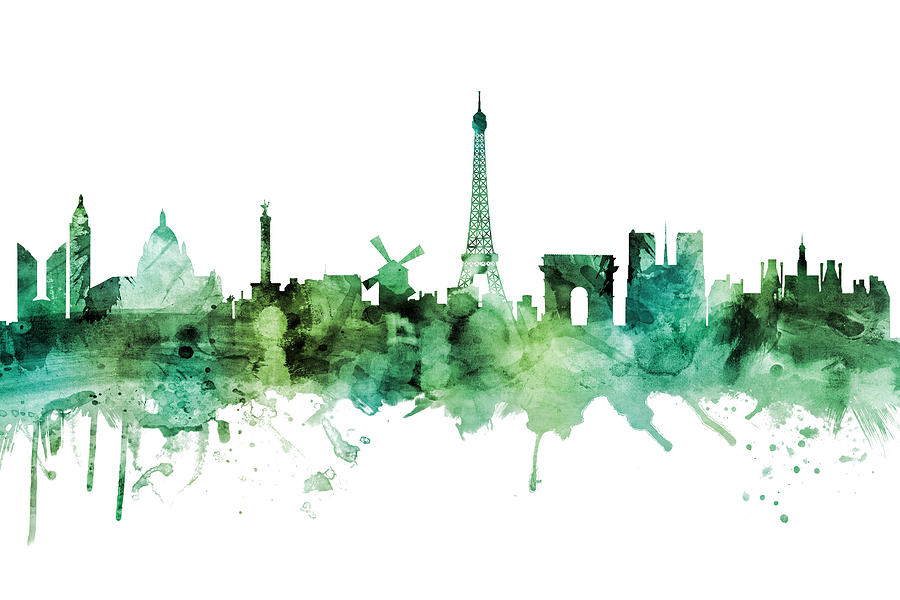 Paris France Skyline #48 Digital Art by Michael Tompsett