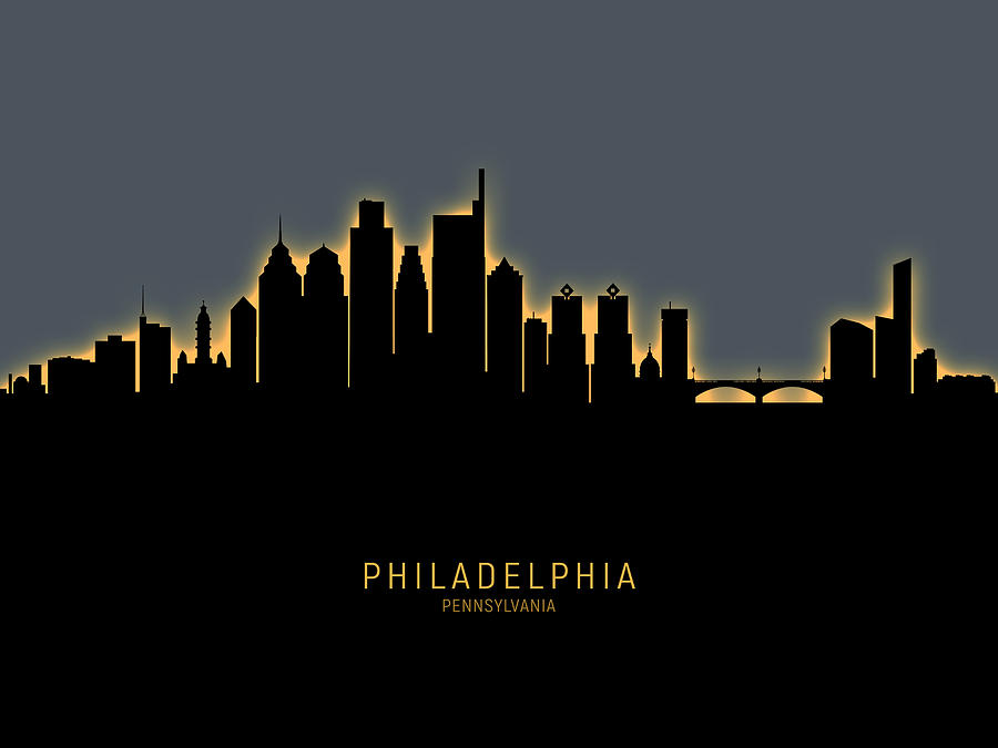 Philadelphia Pennsylvania Skyline #48 Digital Art by Michael Tompsett