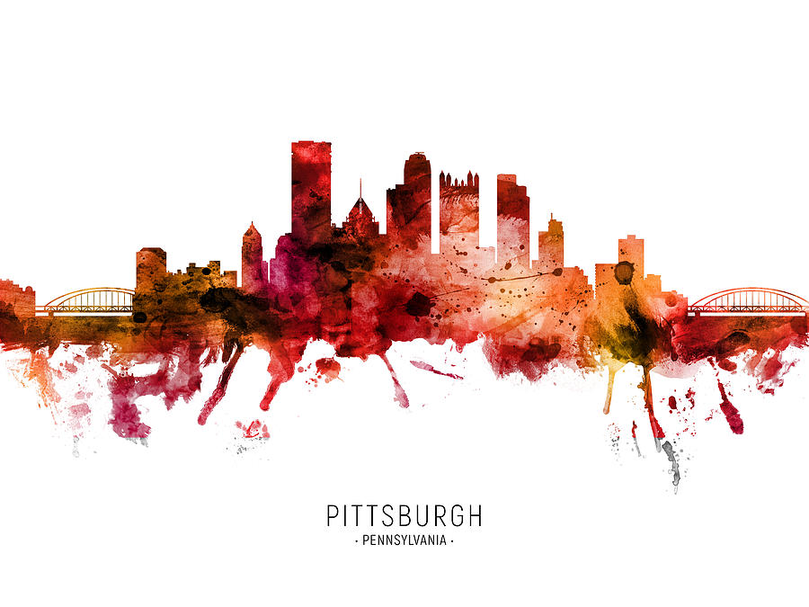 Pittsburgh Pennsylvania Skyline #48 Digital Art by Michael Tompsett