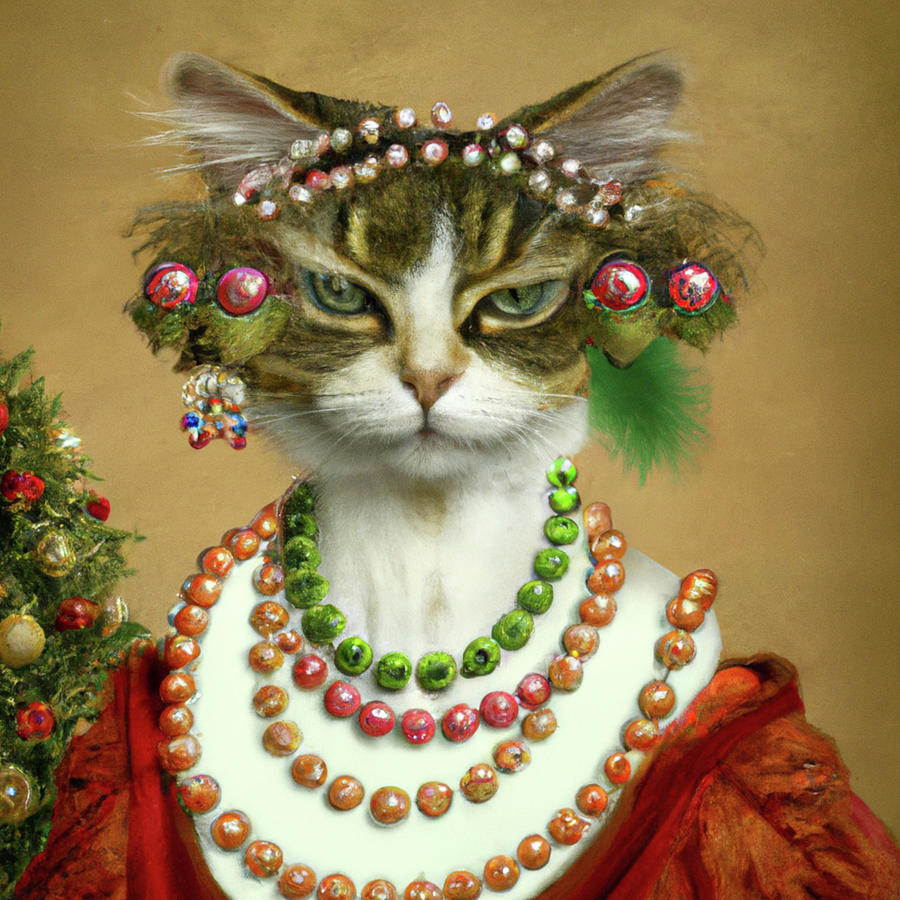 Royal, Ugly Christmas, Pet Portrait, Royal Dog Painting, Animal, King Portrait, Classic Pet Portrait #48 Painting by Ricki Mountain