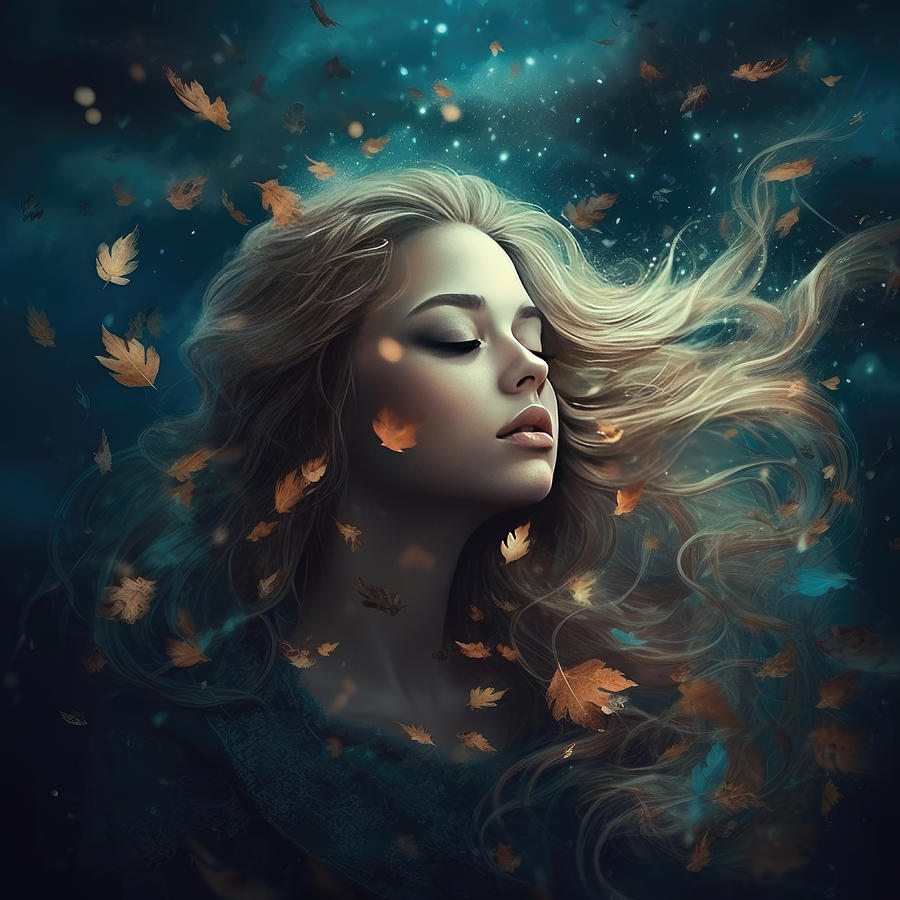 A Beautiful Picture of a Woman Surrounded by Nature Digital Art by ...