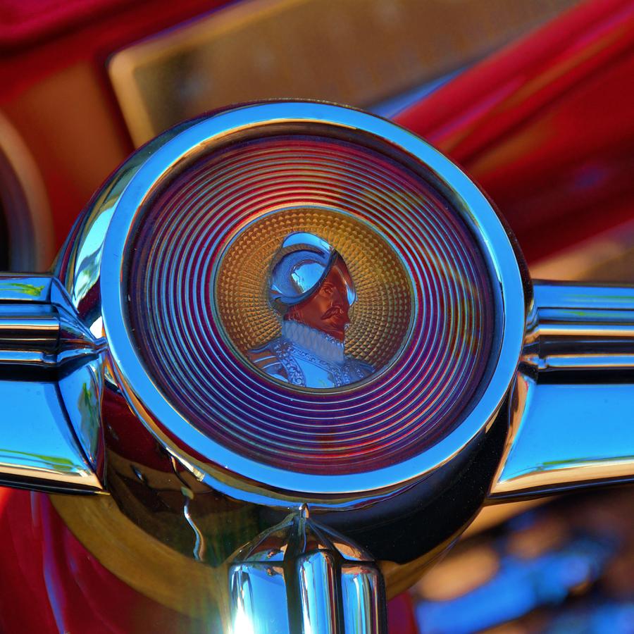 49 DeSoto Steering Wheel Art Photograph by Don Columbus
