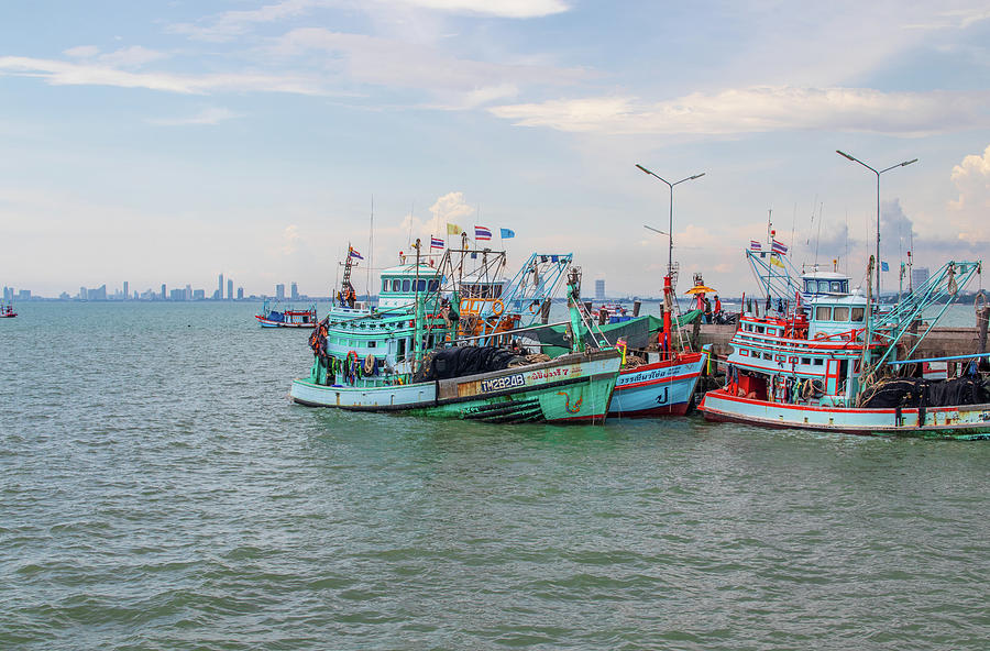 Fishing Boats At A Pier In Thailand Photograph By Wilfried Strang