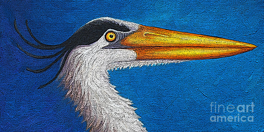 49 Heron Painting by Victoria Page