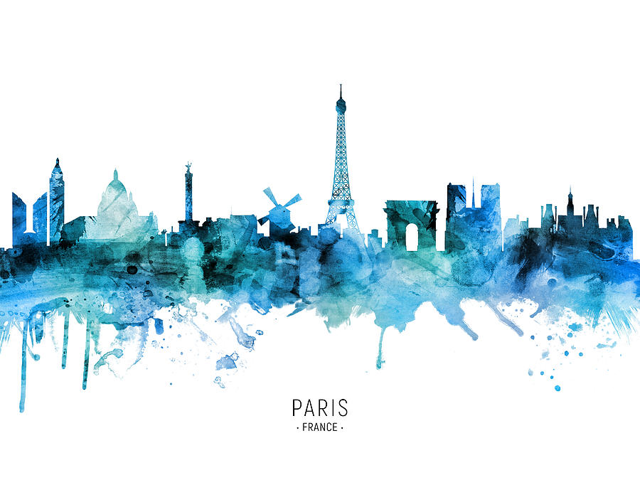 Paris France Skyline #49 Digital Art by Michael Tompsett