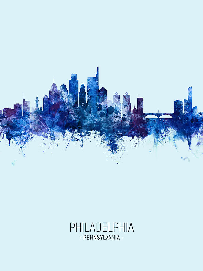 Philadelphia Pennsylvania Skyline #49 Digital Art by Michael Tompsett