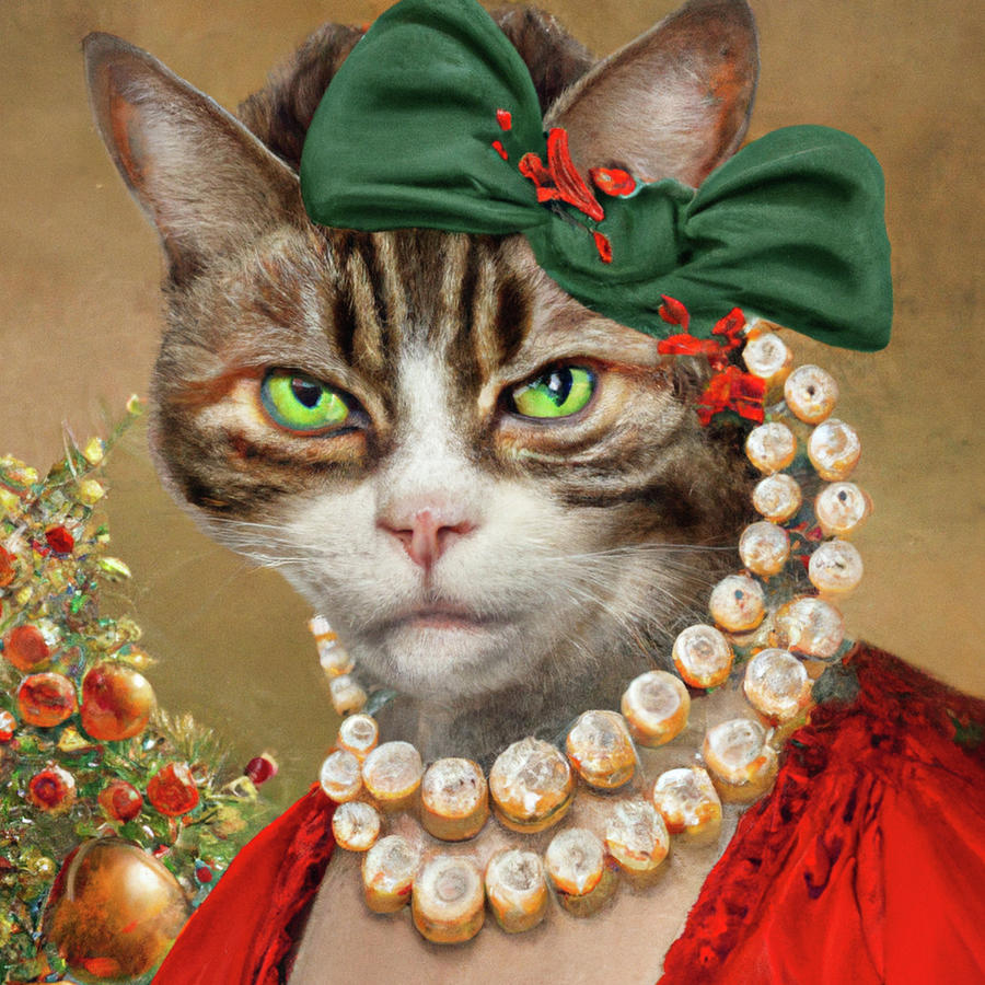 Royal, Ugly Christmas, Pet Portrait, Royal Dog Painting, Animal, King Portrait, Classic Pet Portrait #49 Painting by Ricki Mountain