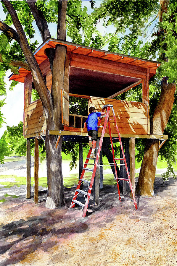 #490 Tree House #490 Painting by William Lum