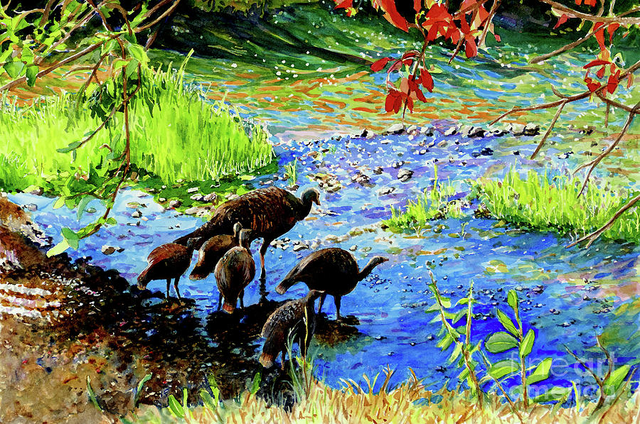 #493 Turkeys #493 Painting by William Lum