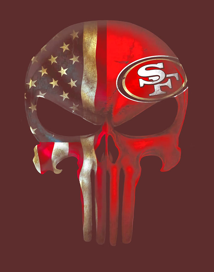 49ers Skull Punisher American Flag Horror Tanktop Sweat Birthday Black ...