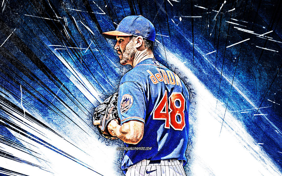 4k Jacob deGrom grunge art MLB New York Mets pitcher baseball Jacob ...