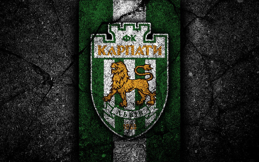 4k Karpaty Lviv FC logo UPL soccer black stone Ukrainian Premier League ...