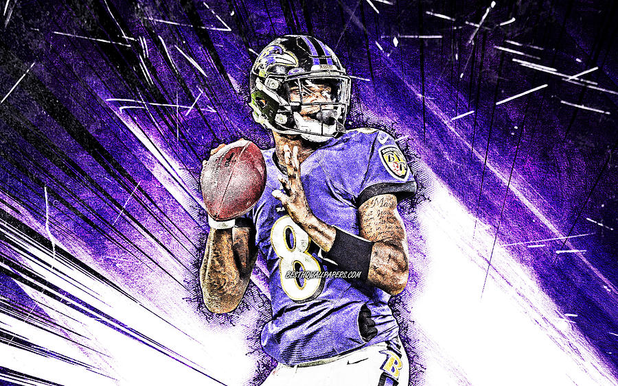 4k Lamar Jackson grunge art Baltimore Ravens american football NFL ...