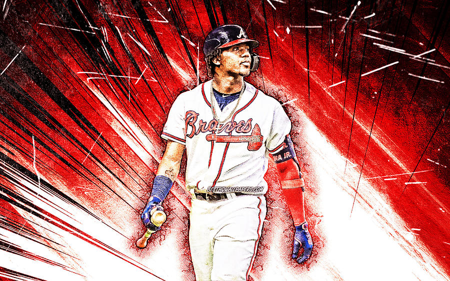 4k Ronald Acuna grunge art MLB Atlanta Braves outfielder baseball ...