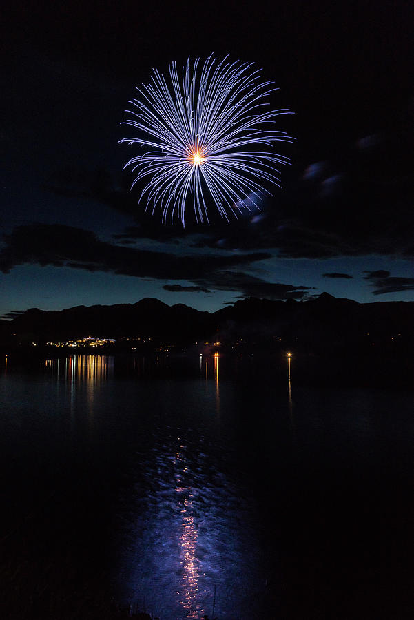 4th of July 2016 Fireworks over Lake Estes Photograph by Travel Quest Photography