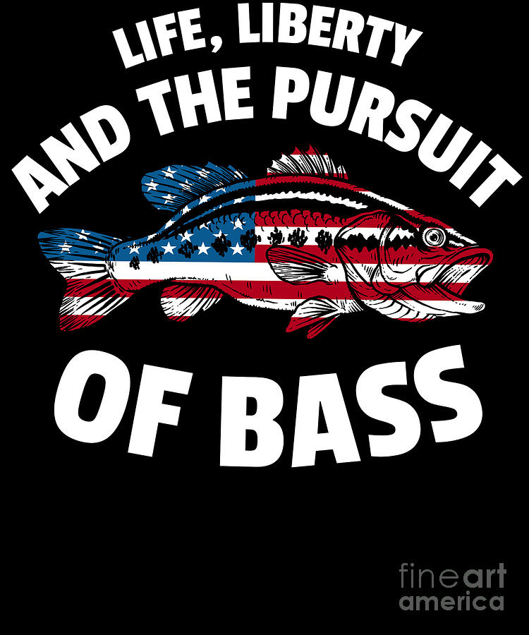 4th of July Fishing American Flag Pursuit of Bass graphic Digital Art by  Jacob Hughes - Fine Art America