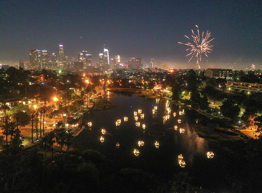 4th of July looking towards Downtown Los Angeles Photograph by Josh