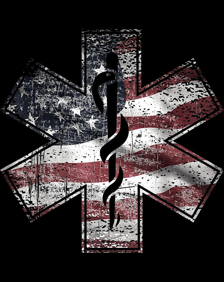 4th of July Paramedic EMS EMT USA American Flag Tee Digital Art by ...