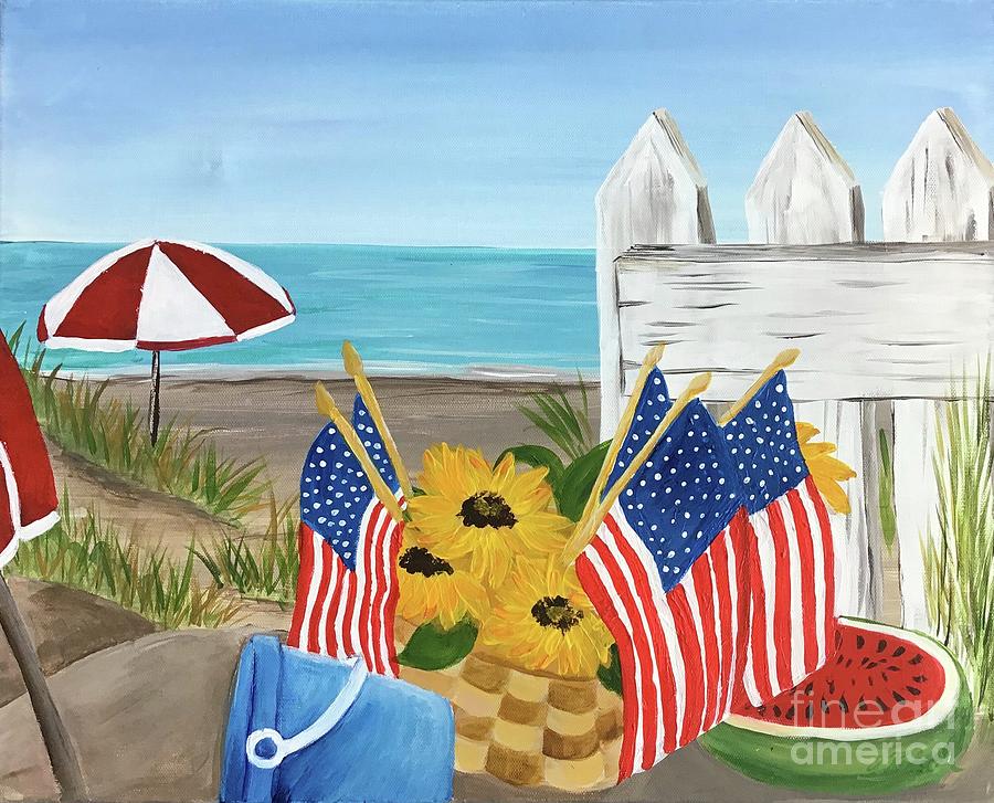 4th of July Picnic Painting by Anna Kelsch - Fine Art America