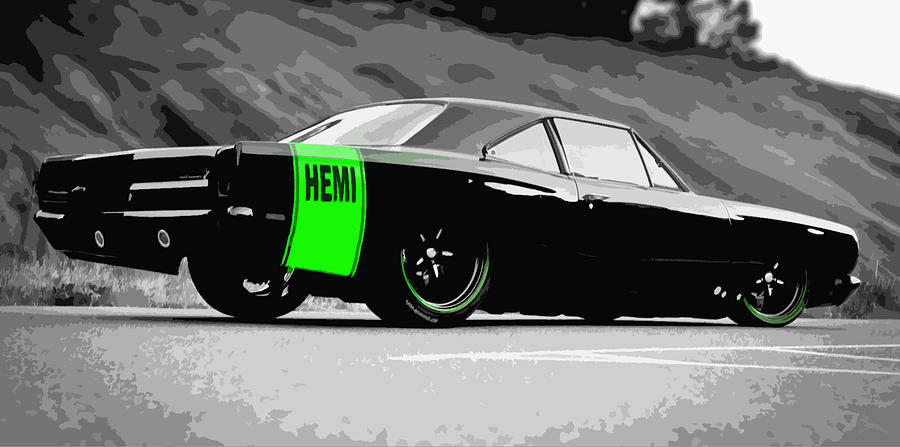 Roadrunner Digital Art - 1969 Plymouth Road Runner HEMI #5 by Thespeedart