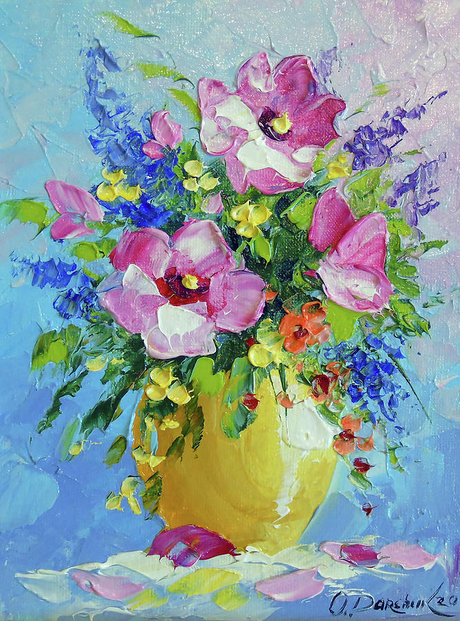 A bouquet of flowers Painting by Olha Darchuk - Fine Art America