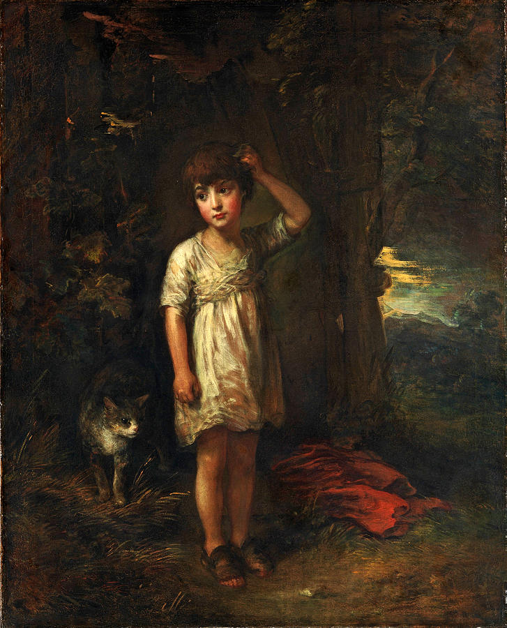 A Boy with a Cat. Morning #6 Painting by Thomas Gainsborough