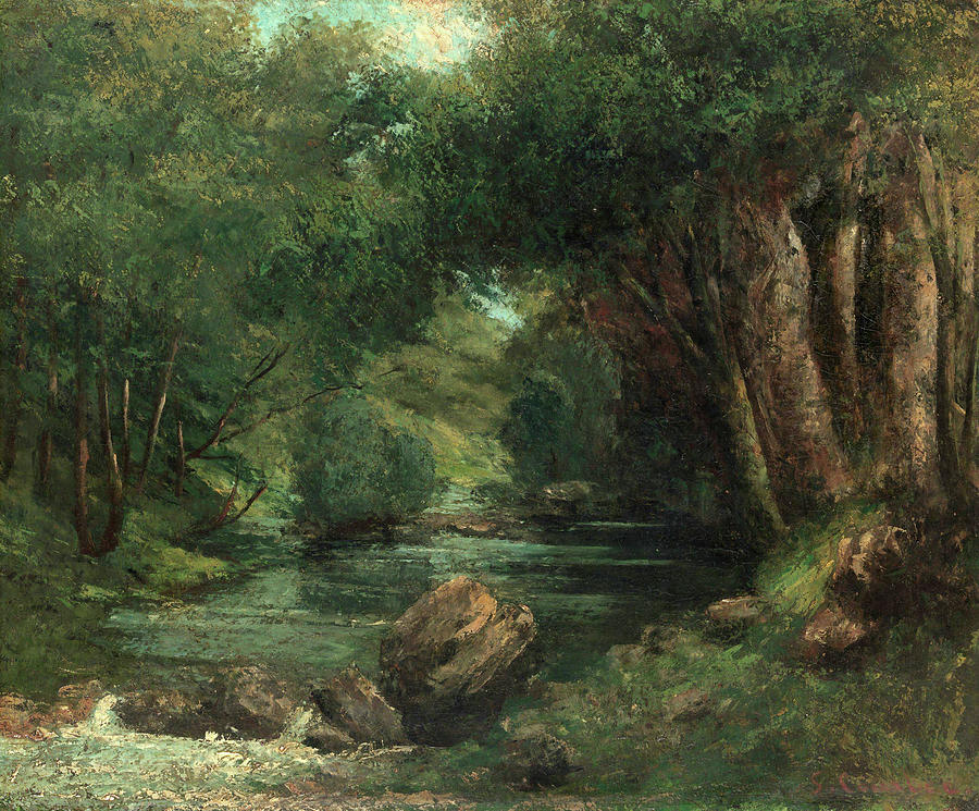 A Brook in the Forest Painting by Gustave Courbet | Fine Art America