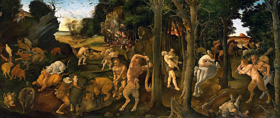 Piero Di Cosimo Painting - A Hunting Scene by Piero di Cosimo by Mango Art