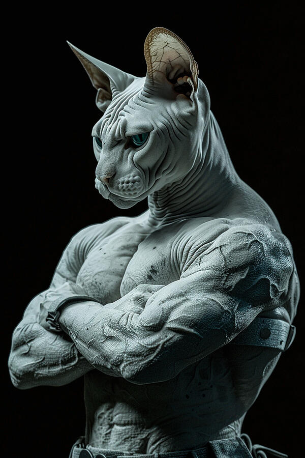 A Sphynx Cat On Testosterone Anabol C  Very Str 86fd5da3-fee8-4b99-8f1e-ef6101ce9a76 #5 Digital Art by Romed Roni