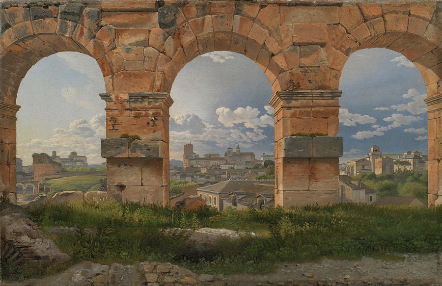Wilhelm Painting - A View through Three Arches of the Third Storey of the Colosseum  #5 by Christoffer Wilhelm Eckersberg