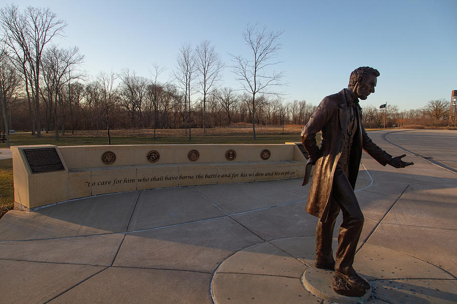 Abraham Lincoln statue in the Abraham Lincoln National Cemetery in Elwood Illinois #5 Photograph by Eldon McGraw