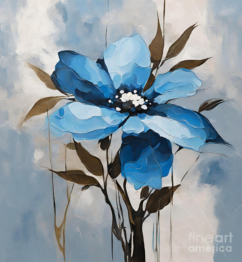 Abstract Painting - Abstract Flower #5 by Naveen Sharma