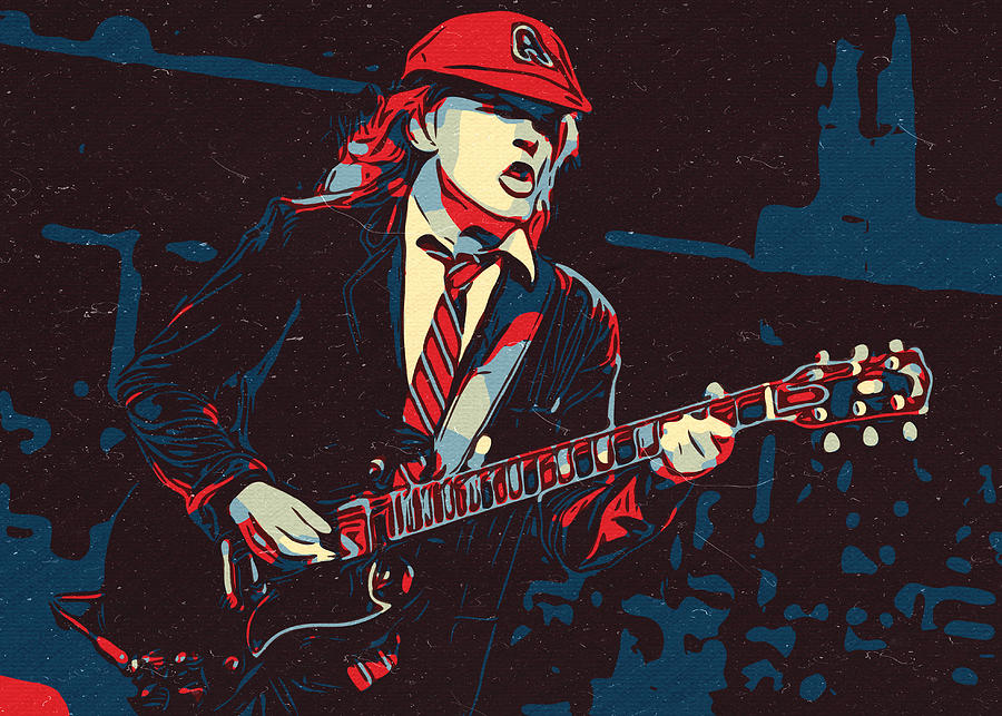 Acdc Angus Young Artwork Painting By New Art