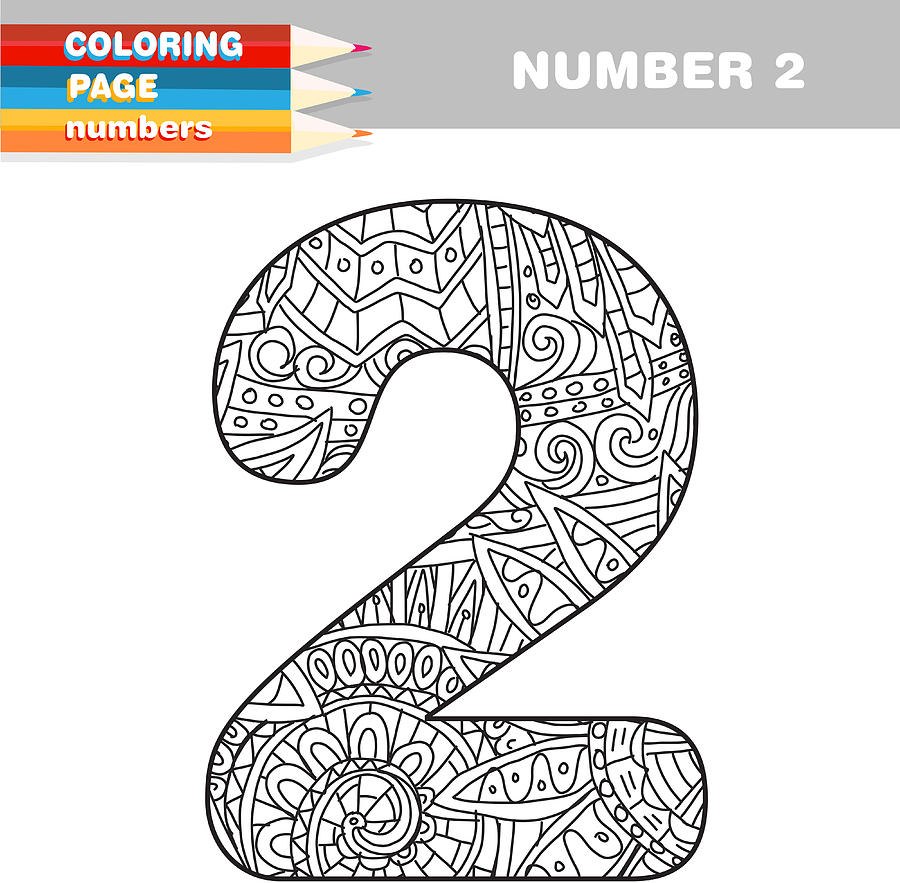 Adult Coloring book numbers hand drawn template #5 Drawing by JDawnInk