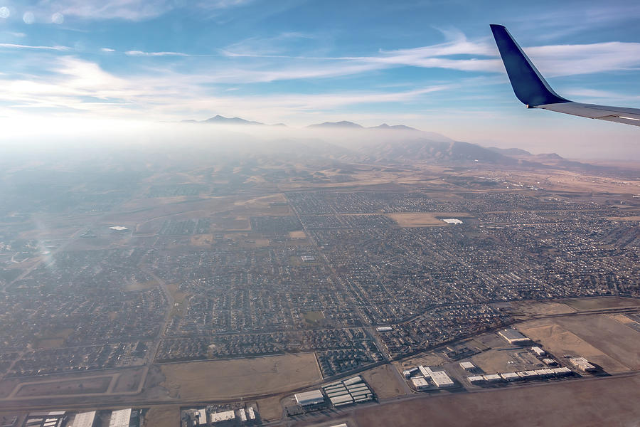 Aerial view from airplane over reno nevada #5 Photograph by Alex Grichenko
