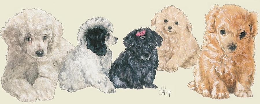 Poodle Puppies Mixed Media by Barbara Keith