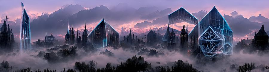 Alien City At Dawn 01 Digital Art by Frederick Butt