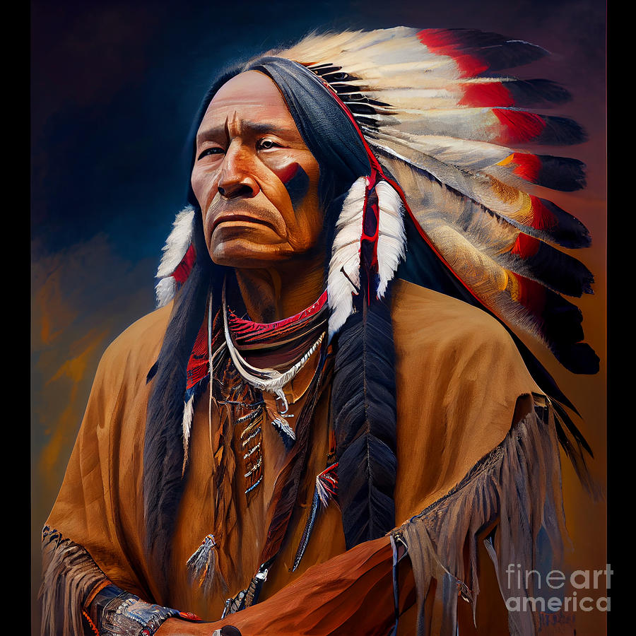 American Indian Chief Quanah by Asar Studios Digital Art by Celestial ...