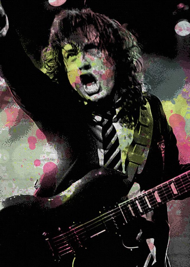 Angus Young Digital Art by Keagan Arcelina - Pixels