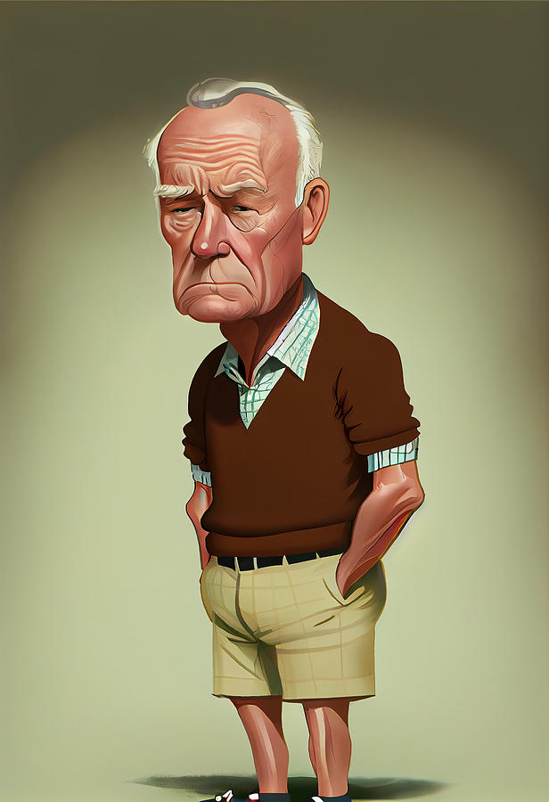 Arnold Palmer Caricature Mixed Media