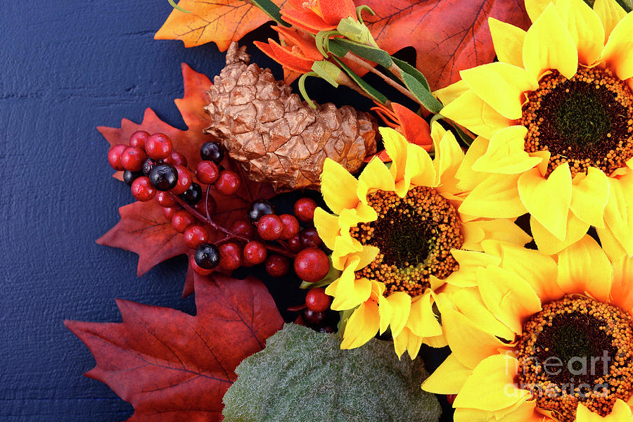 Autumn Fall Background with Decorated Borders.  #5 Photograph by Milleflore Images