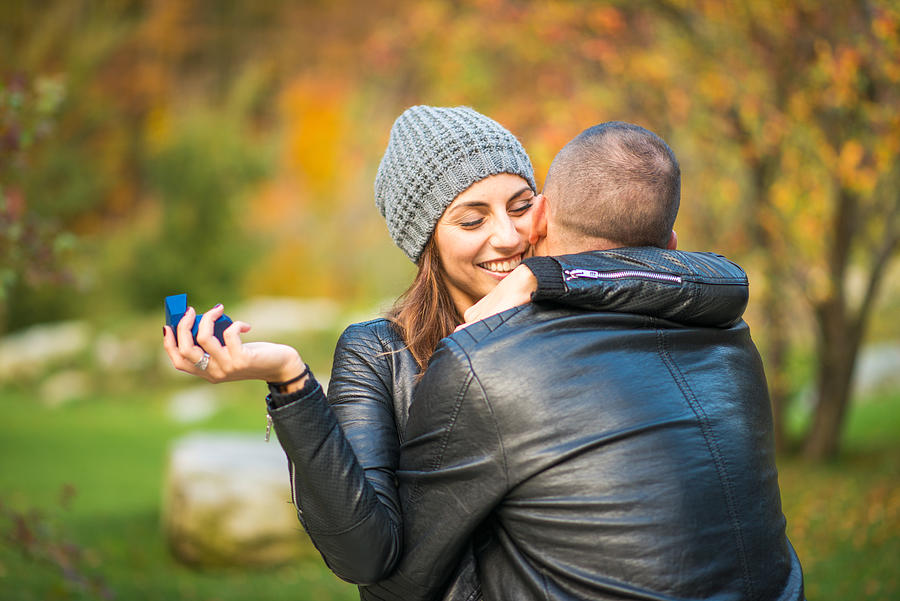 Autumn outdoor wedding proposal engagement #5 Photograph by Ilbusca