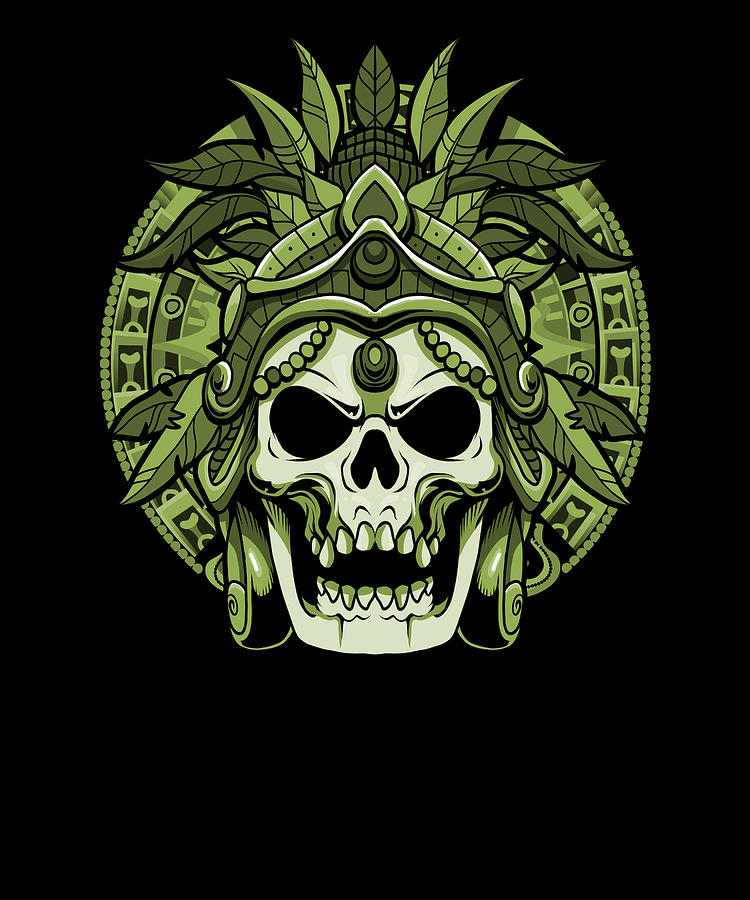 Christmas Digital Art - Aztec Inca Maya Culture Art Skull Warrior #5 by Mercoat UG Haftungsbeschraenkt