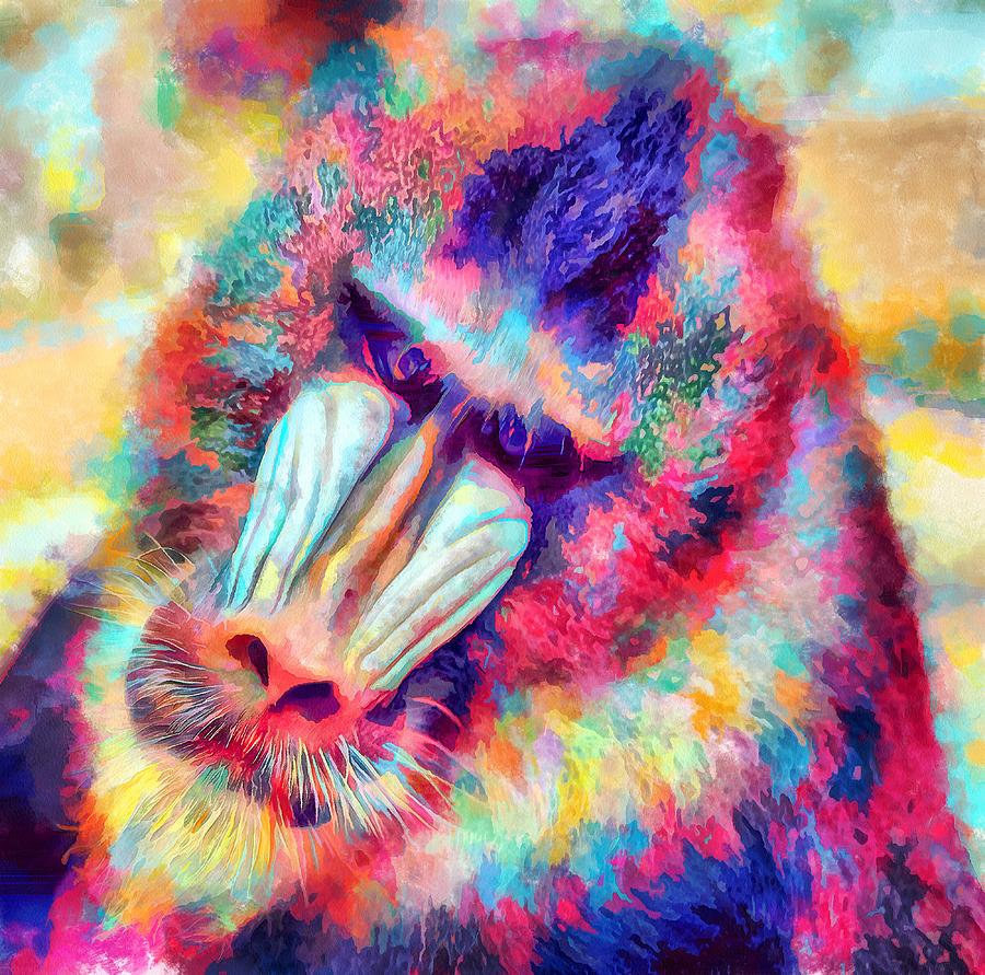Baboon Digital Art - Baboon Series #5 by Ian Kydd Miller