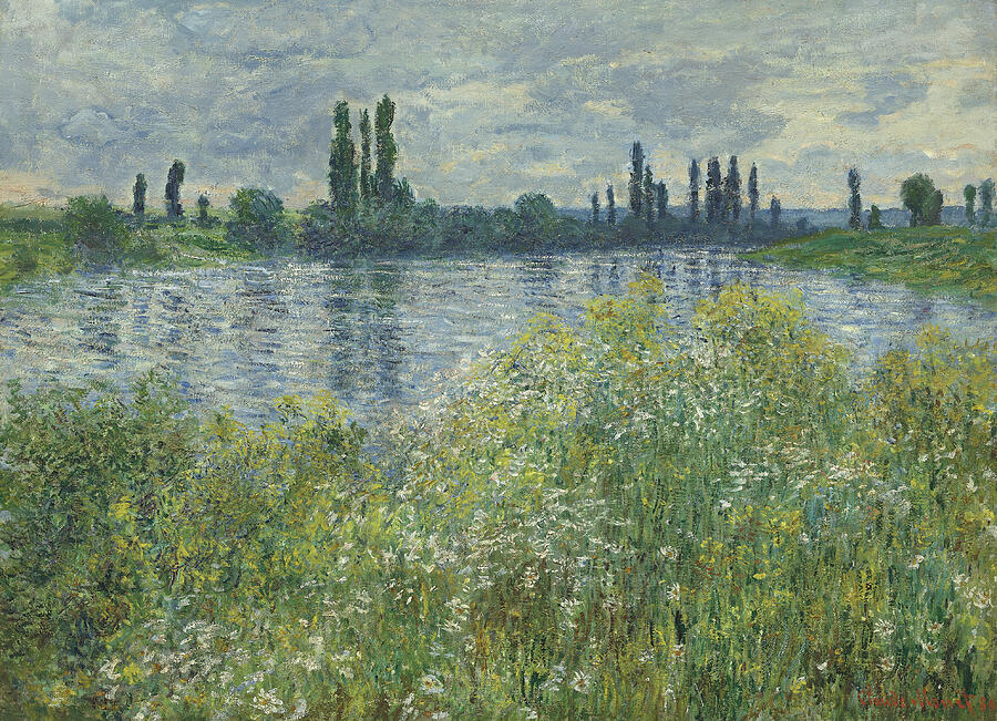 Banks of the Seine, Vetheuil, from 1880 Painting by Claude Monet