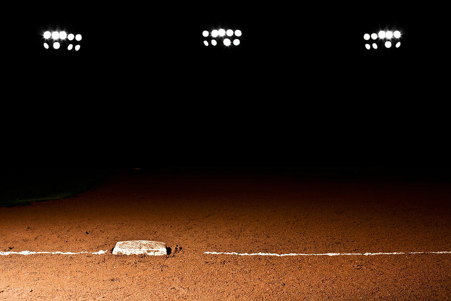 Baseball diamond at night #5 Photograph by Jgareri